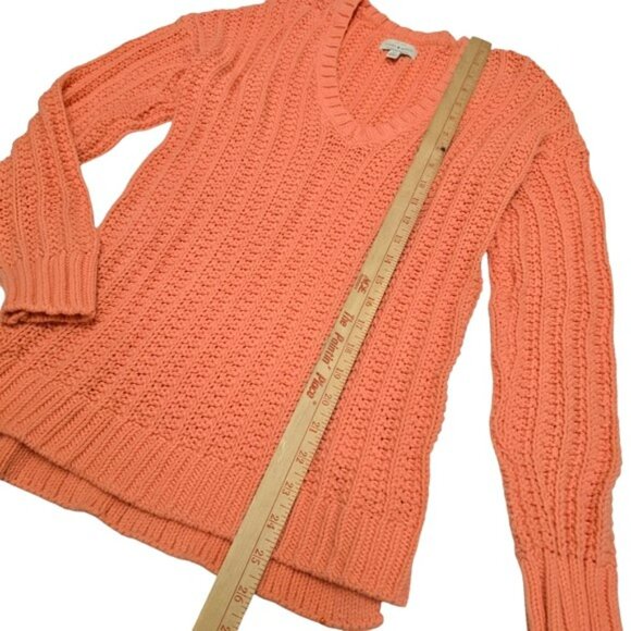 Lucky Brand Women's Sweater Size Small Peach Pink V Neck Long Sleeves Bohemian - Picture 11 of 14